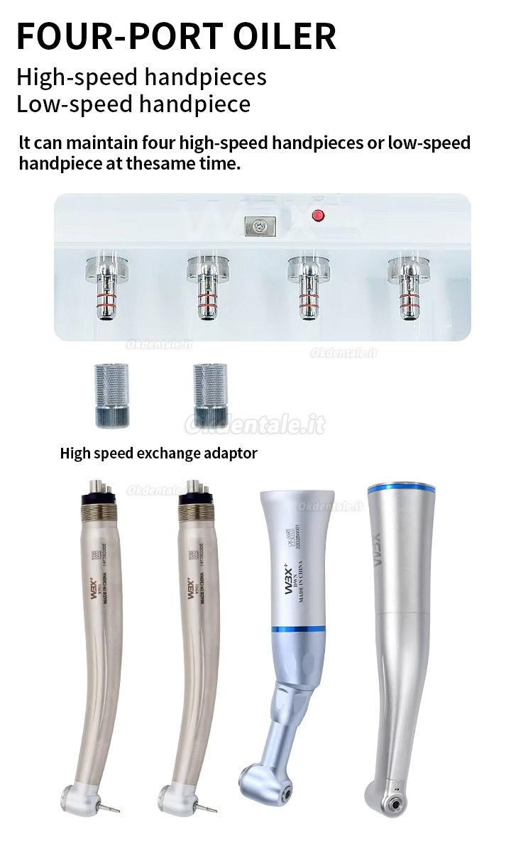 Sistema automatico di pulizia e lubrificazione odontoiatrici